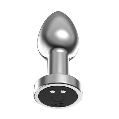 Vibrator anal AFTERDARK Dimpor Vibrating Plug, 10 funcții de vibrație, lungime 7.6 cm, diametru 2.8 cm (mărime S), argintiu