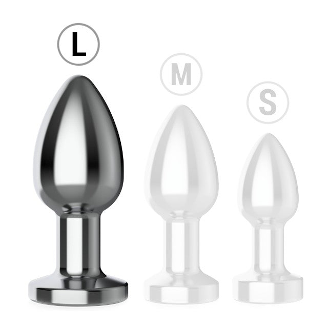 Vibrator anal INTENSE Vibrating Anal Plug L, control prin telecomandă, 10 funcții de vibrație, lungime 10.1 cm, argintiu