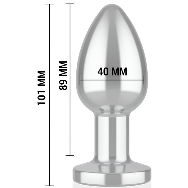 Vibrator anal INTENSE Vibrating Anal Plug L, control prin telecomandă, 10 funcții de vibrație, lungime 10.1 cm, argintiu