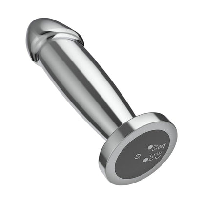 Vibrator anal INTENSE Vibrating Anal Plug S, control prin telecomandă, 10 funcții de vibrație, lungime 10 cm, argintiu