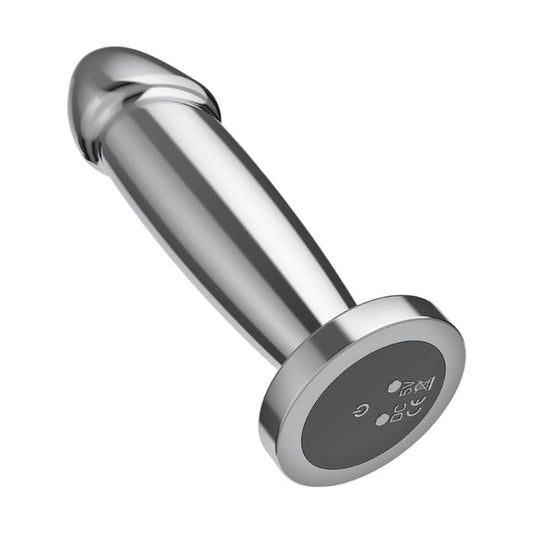 Vibrator anal INTENSE Vibrating Anal Plug S, control prin telecomandă, 10 funcții de vibrație, lungime 10 cm, argintiu