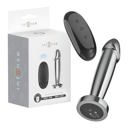 Vibrator anal INTENSE Vibrating Anal Plug S, control prin telecomandă, 10 funcții de vibrație, lungime 10 cm, argintiu