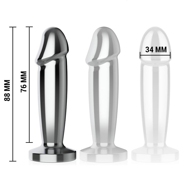 Vibrator anal INTENSE Vibrating Anal Plug S, control prin telecomandă, 10 funcții de vibrație, lungime 10 cm, argintiu