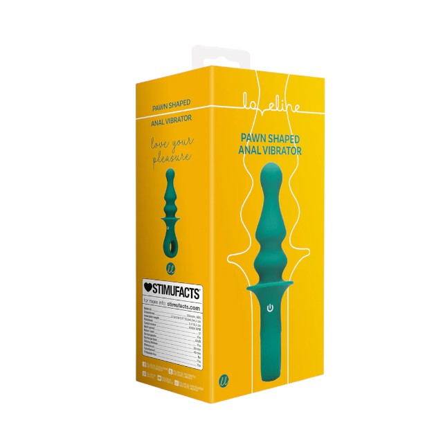 Vibrator anal LOVELINE Pawn Shaped Anal Vibrator, cu 12 funcții de vibrație, lungime 16.5 cm, diametru 3.4 cm, verde
