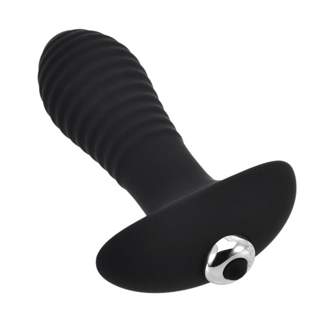 Vibrator anal LOVING JOY Swirl Vibrating Butt Plug, 7 funcții de vibrație, lungime inserabilă 8 cm, diametru 3 cm, negru