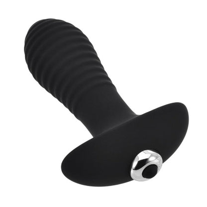 Vibrator anal LOVING JOY Swirl Vibrating Butt Plug, 7 funcții de vibrație, lungime inserabilă 8 cm, diametru 3 cm, negru