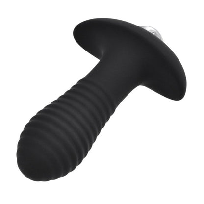 Vibrator anal LOVING JOY Swirl Vibrating Butt Plug, 7 funcții de vibrație, lungime inserabilă 8 cm, diametru 3 cm, negru