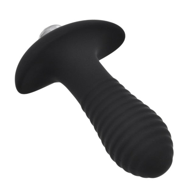 Vibrator anal LOVING JOY Swirl Vibrating Butt Plug, 7 funcții de vibrație, lungime inserabilă 8 cm, diametru 3 cm, negru