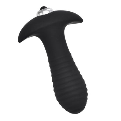 Vibrator anal LOVING JOY Swirl Vibrating Butt Plug, 7 funcții de vibrație, lungime inserabilă 8 cm, diametru 3 cm, negru