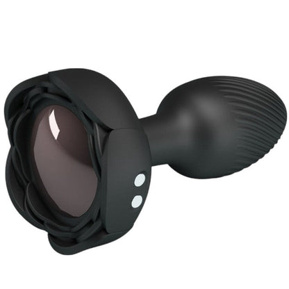 Vibrator anal PRETTY LOVE Olman, bază cu lumini LED, 10 funcții de vibrație, rezistent la apă, diametru 3 cm, negru
