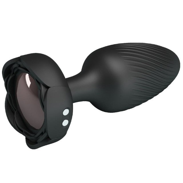 Vibrator anal PRETTY LOVE Osborn, bază cu lumini LED, 10 funcții de vibrație, rezistent la apă, diametru 3.4 cm, negru