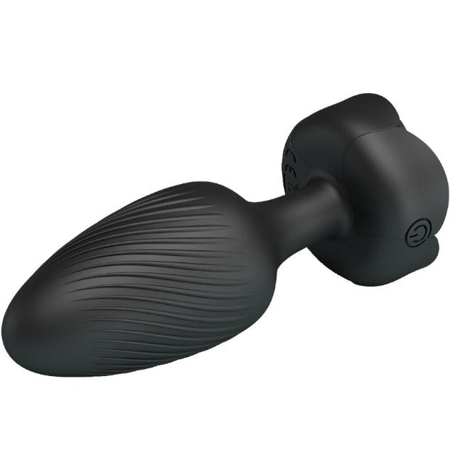 Vibrator anal PRETTY LOVE Osborn, bază cu lumini LED, 10 funcții de vibrație, rezistent la apă, diametru 3.4 cm, negru