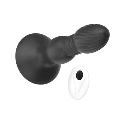 Vibrator anal TOOSH Vibrating Butt Plug, cu telecomandă, 10 funcții de vibrație, din silicon, 11.5 cm inserabili, negru