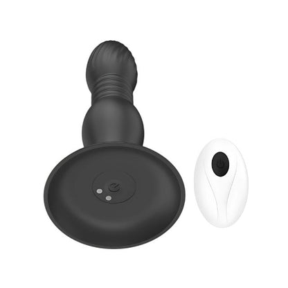 Vibrator anal TOOSH Vibrating Butt Plug, cu telecomandă, 10 funcții de vibrație, din silicon, 11.5 cm inserabili, negru