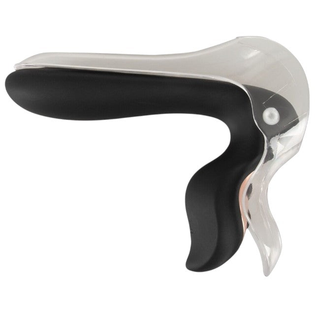 Vibrator BAD KITTY Vibrating Speculum, în formă de specul cu lumină LED, 10 funcții de vibrație, lungime 13.7 cm, negru