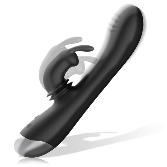 Vibrator BLACK&SILVER Adam, 10 functii de vibrare si stimulator tip rabbit