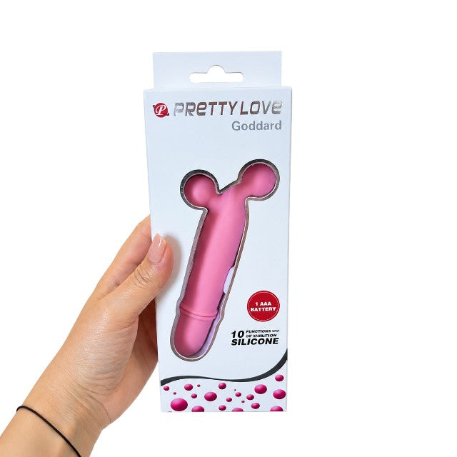 Vibrator bullet PRETTY LOVE Goddard, pentru stimularea clitorisului, 10 funcții de vibrație, din silicon, roz deschis