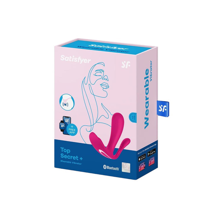 Vibrator cu dubla prenetrare SATISFYER - Top Secret, control prin aplicatie,pentru stimularea punctului G si anal, roz