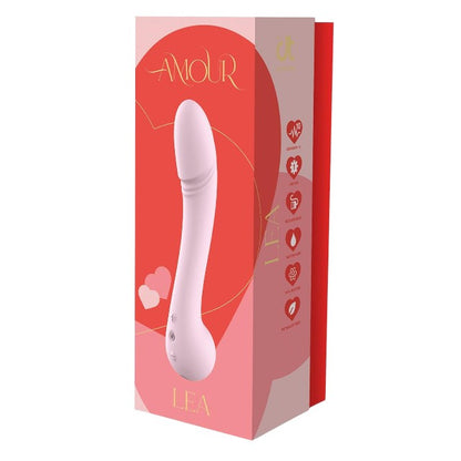 Vibrator DREAMTOYS Amour Lea Flexible Vibe, din silicon moale și flexibil, 10 funcții de vibrație, lungime 22.1 cm, roz