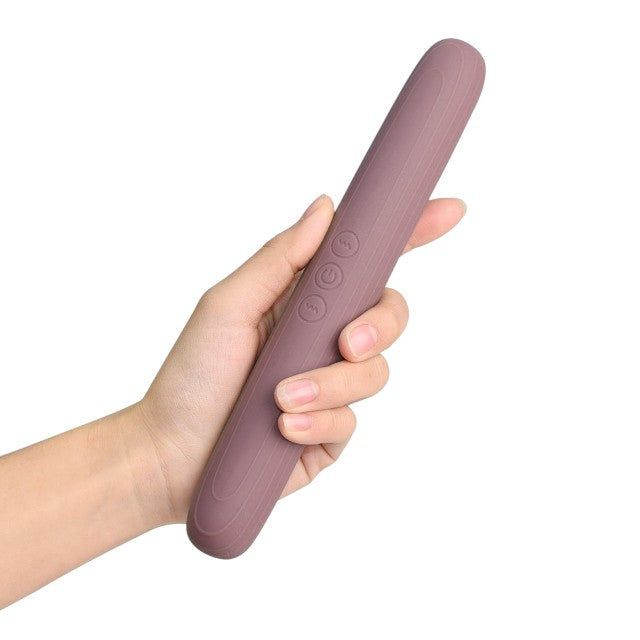 Vibrator DREAMTOYS Nude Ailee Double Vibrator, cu două capete, 10 funcții de vibrație, rezistent la apă IPX6, mov