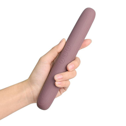 Vibrator DREAMTOYS Nude Ailee Double Vibrator, cu două capete, 10 funcții de vibrație, rezistent la apă IPX6, mov