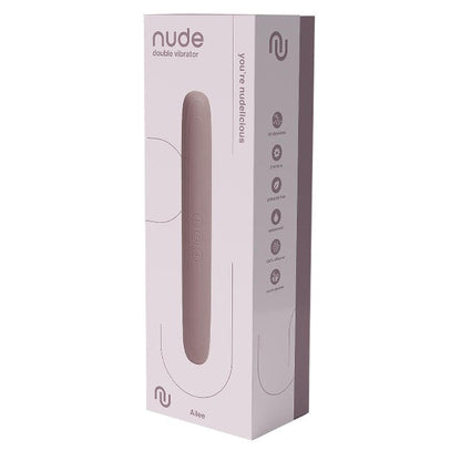 Vibrator DREAMTOYS Nude Ailee Double Vibrator, cu două capete, 10 funcții de vibrație, rezistent la apă IPX6, mov