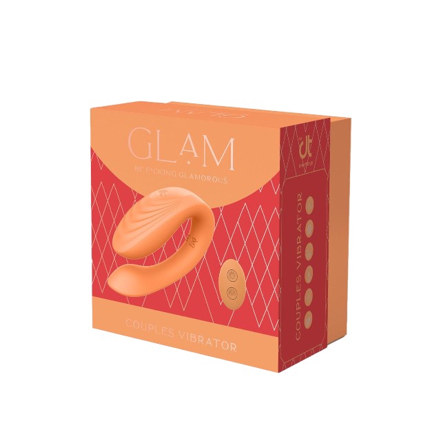 Vibrator dublu DREAMTOYS Glam Couples Vibrator, control prin telecomandă, 7 funcții de vibrație, culoare portocaliu