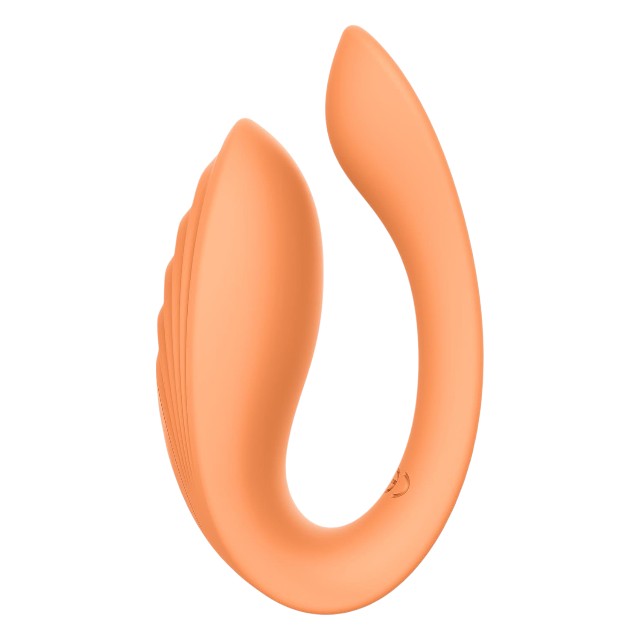 Vibrator dublu DREAMTOYS Glam Couples Vibrator, control prin telecomandă, 7 funcții de vibrație, culoare portocaliu
