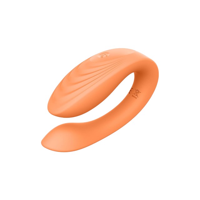 Vibrator dublu DREAMTOYS Glam Couples Vibrator, control prin telecomandă, 7 funcții de vibrație, culoare portocaliu