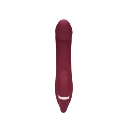 Vibrator dublu LOVELINE Bendable Vibrating Strapless Strap-On, strap-on fără ham, 20 funcții de vibrație, 19 cm, roșu