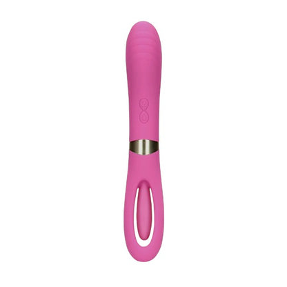 Vibrator dublu LOVELINE Double-Sided Flapping and G-Spot Vibrator, cu funcție de lovituri ritmice, 20 funcții de vibrație, roz