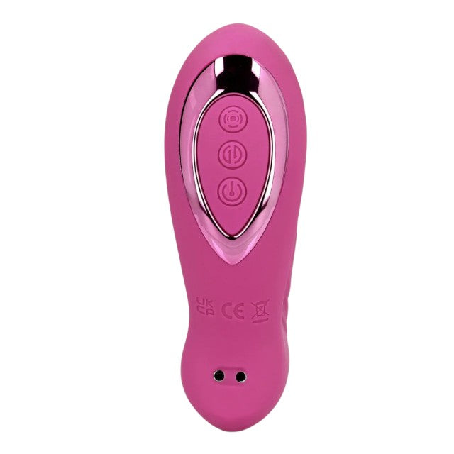 Vibrator dublu LOVELINE Thrusting and Tapping, cu funcție de penetrare automată, 22 funcții de vibrație, culoarea roz
