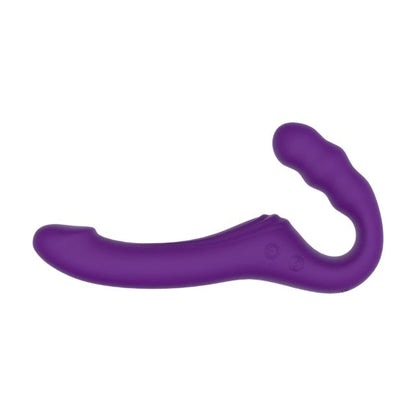 Vibrator dublu MINA Echo Remote, strap-on fără ham, control prin telecomandă, 10 funcții de vibrație, 24 cm, mov