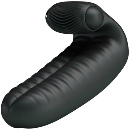 Vibrator dublu pentru deget PRETTY LOVE Abbott, pentru stimulare vaginală și clitoridiană, negru