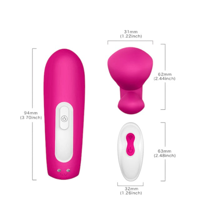 Vibrator dublu TOYZ4LOVERS Elys Be Amazed, control prin telecomandă, 9 funcții de vibrație, rezistent la apă, roz