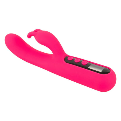 Vibrator dublu YOU2TOYS Pink Sunset Rabbit Vibrator, cu display digital, 10 funcții de vibrație, 4 viteze, culoare roz