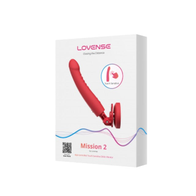 Vibrator LOVENSE - MISSION 2, control prin aplicatie, 3 viteze cu 4 intensitati, 27 cm, culoarea rosu