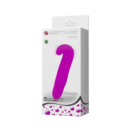 Vibrator mini PRETTY LOVE Dana, pentru punctul G, 10 funcții de vibrație, din silicon hipoalergenic, culoare roz, 10.6 cm