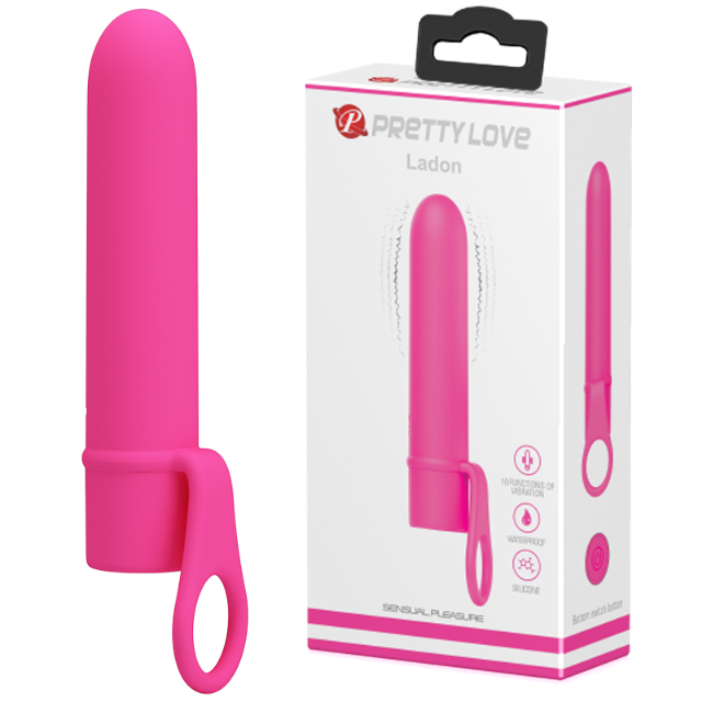 Vibrator mini PRETTY LOVE Ladon, 10 funcții de vibrație, rezistent la apă, lungime 13.5 cm, roz