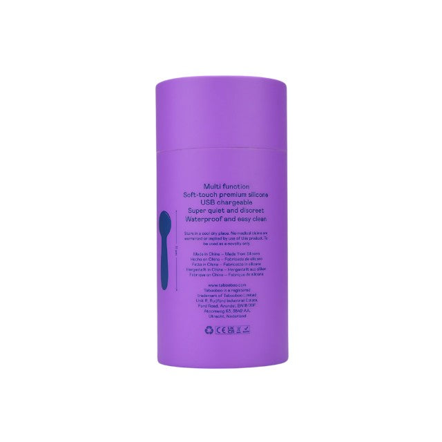 Vibrator mini wand TABOOBOO Under the Sheets, 10 funcții de vibrație, rezistent la apă, lungime 11 cm, mov