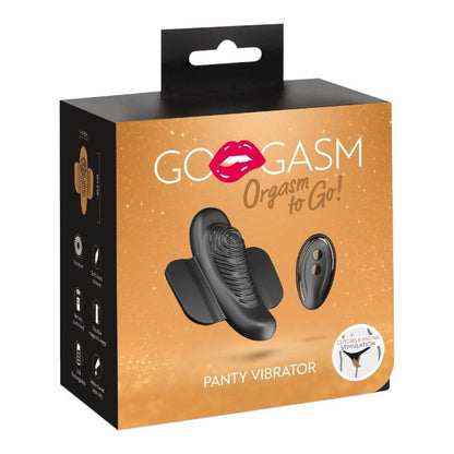 Vibrator pentru chilot GOGASM Panty Vibrator, cu aripi magnetice, control prin telecomandă, 10 funcții de vibrație, negru