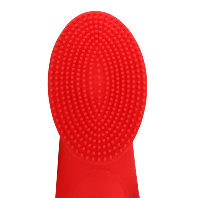 Vibrator pentru deget LOVELINE Textured Finger Vibrator, cu stimulator clitoris texturat, 10 funcții de vibrație, roșu