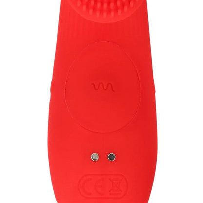 Vibrator pentru deget LOVELINE Textured Finger Vibrator, cu stimulator clitoris texturat, 10 funcții de vibrație, roșu