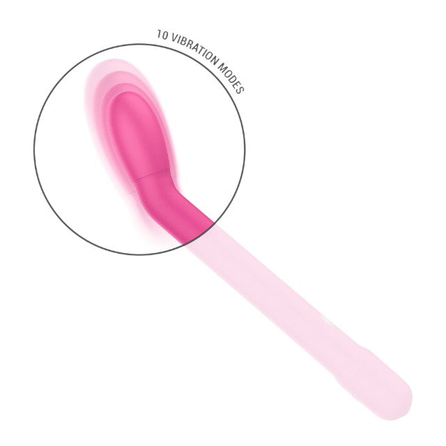 Vibrator pentru punctul G INTENSE Karlie, 10 funcții de vibrație, lungime 19 cm, culoare roz