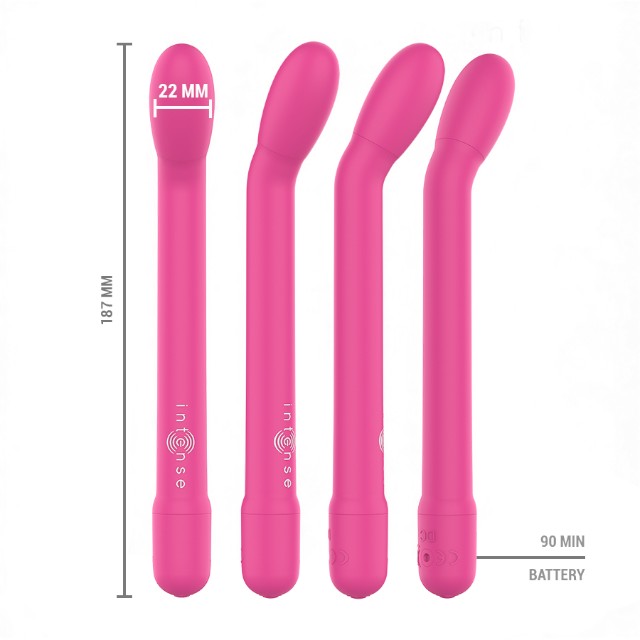 Vibrator pentru punctul G INTENSE Karlie, 10 funcții de vibrație, lungime 19 cm, culoare roz