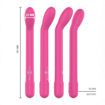 Vibrator pentru punctul G INTENSE Karlie, 10 funcții de vibrație, lungime 19 cm, culoare roz