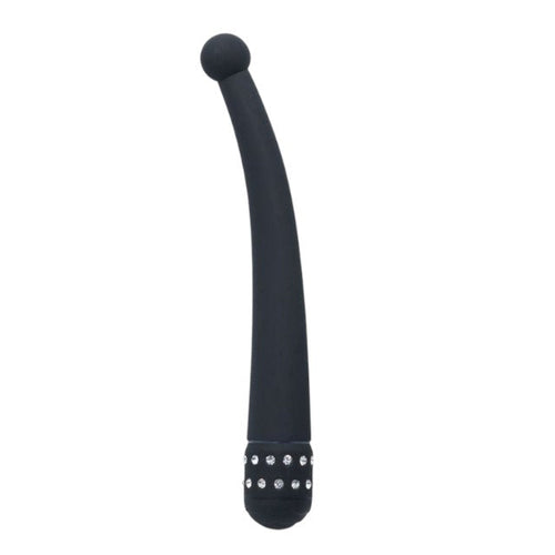 Vibrator pentru punctul G TOYZ4LOVERS Bulb of Diamond, design cu strasuri, cu vibrații multiple, 21.7 cm, negru (00904382)