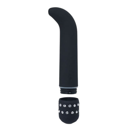 Vibrator pentru punctul G TOYZ4LOVERS G-Diamonds Curve, design cu strasuri, cu vibrații multiple, 15.2 cm, negru (00904383)