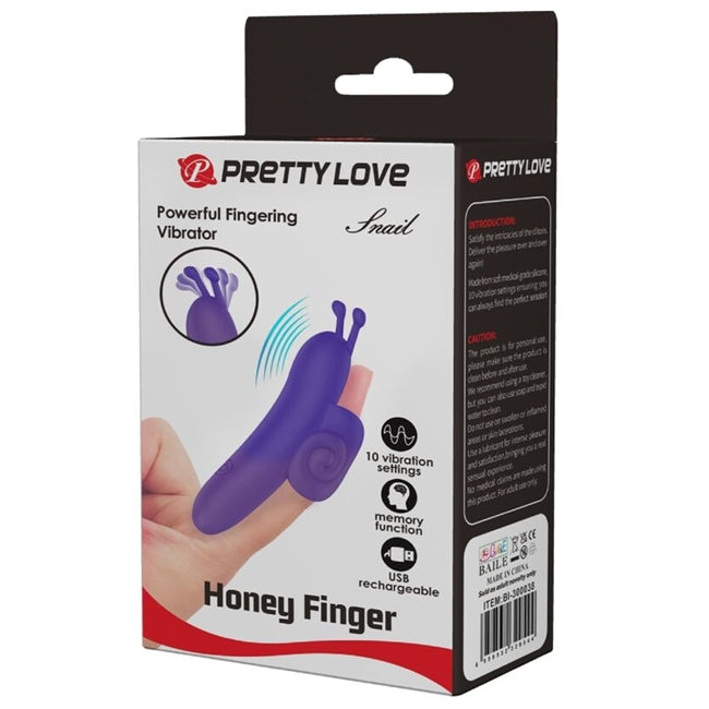Vibrator PRETTY LOVE - SNAIL FINGER, silicon, mov, 10 functii de vibrare