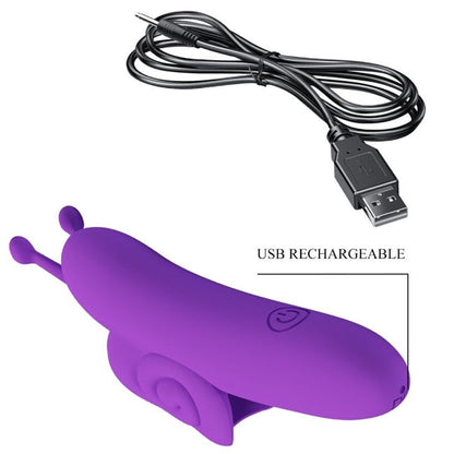 Vibrator PRETTY LOVE - SNAIL FINGER, silicon, mov, 10 functii de vibrare